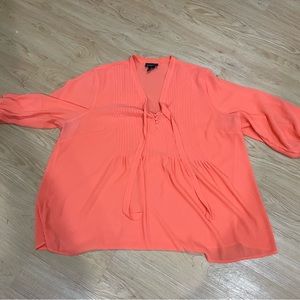 Lane Bryant Sheer Apricot Blouse Size: 22/24